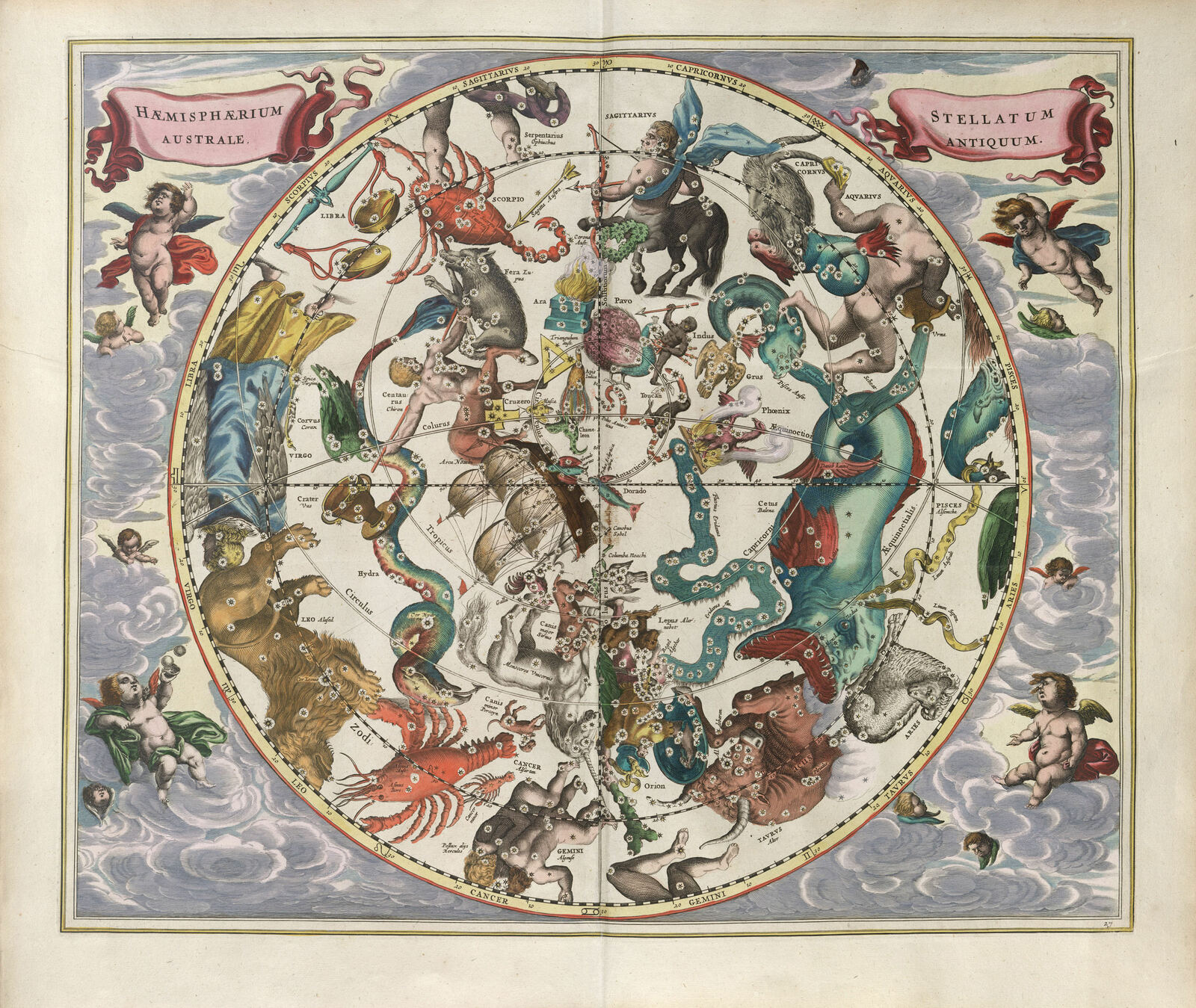 Engraving of a southern star chart